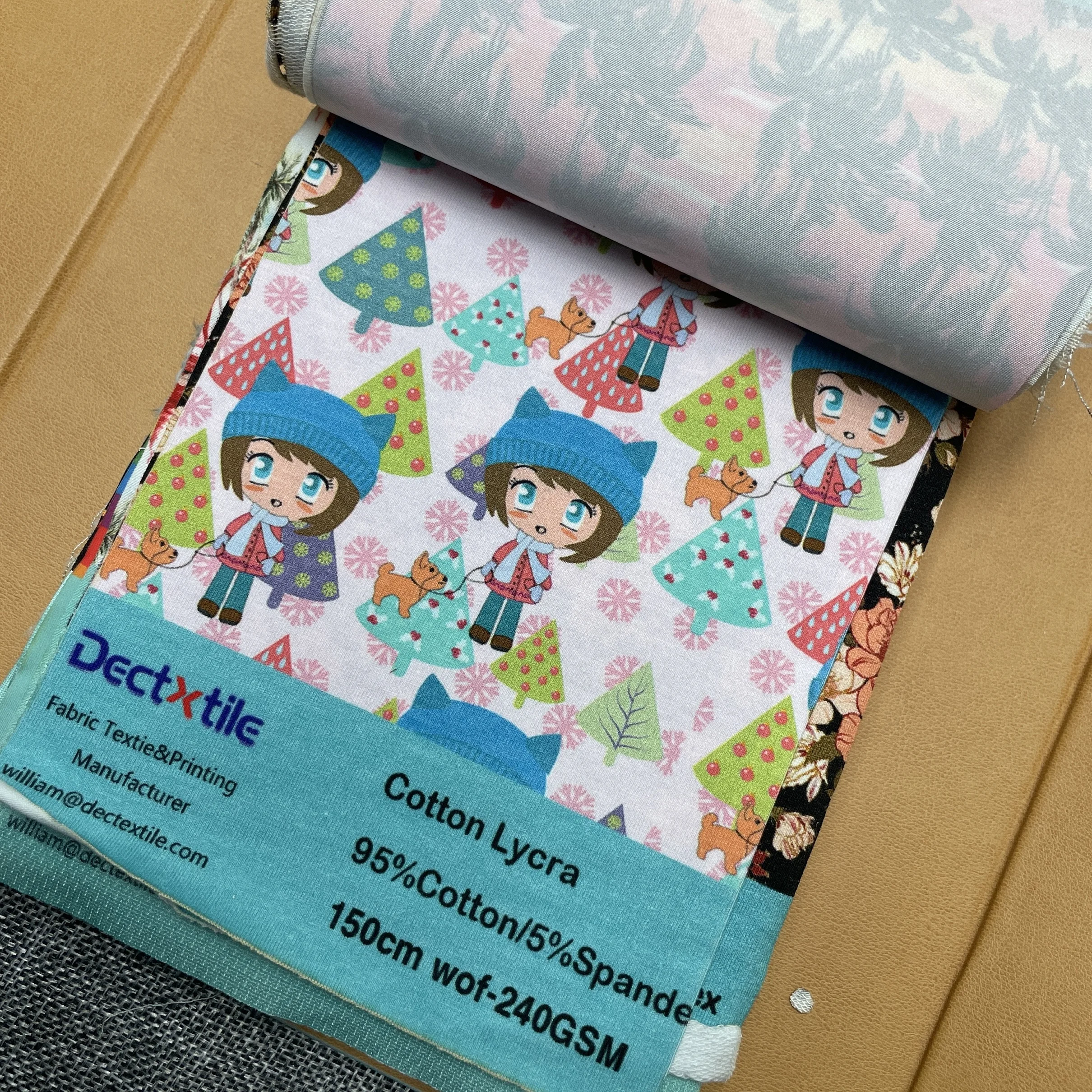 Custom printed digital print raw material dress abaya  Polyester spandex 4 way stretch fabric