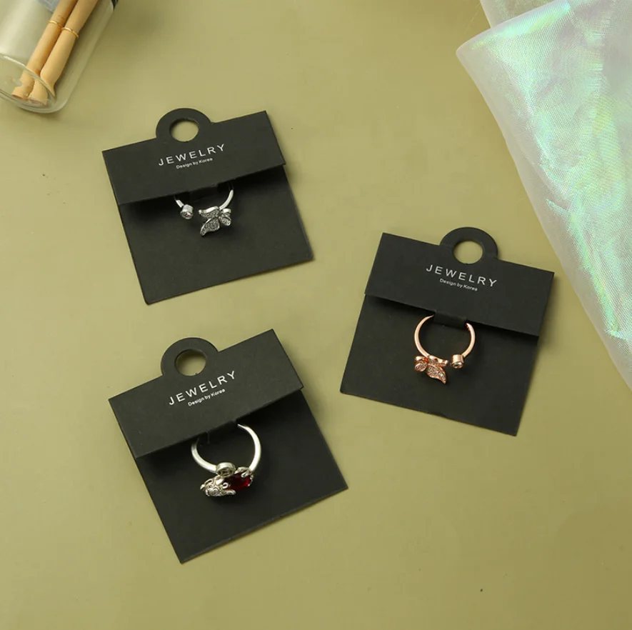 Customize Paper Jewelry Display Card Holder Cardboard Hanging Jewelry Card For Hoop Earring