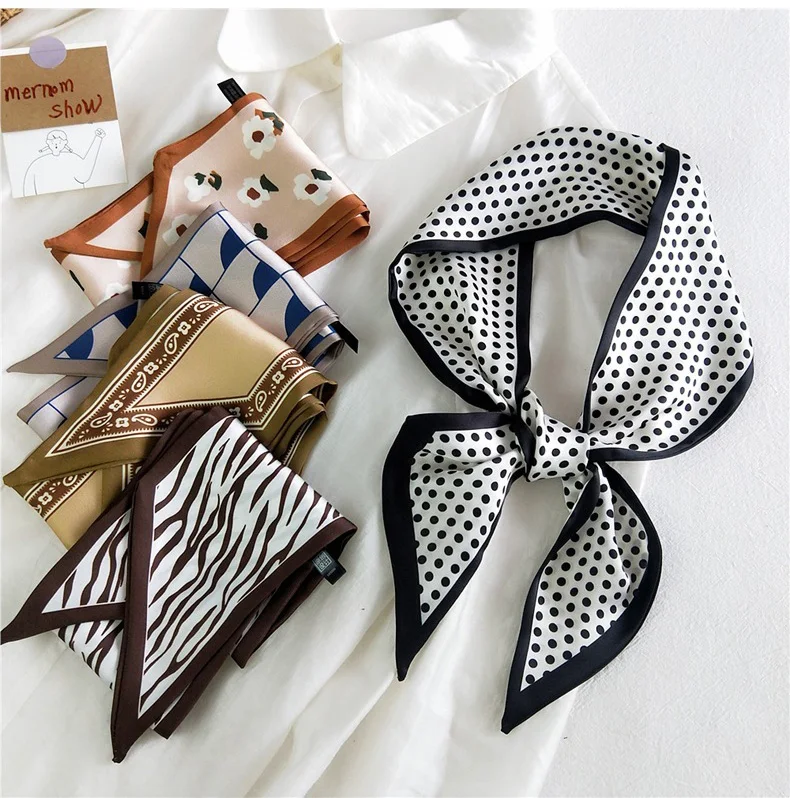 HB0436 Fashion Women Scarf Bag Long Hair Neck Tie Narrow Satin Silk Ribbon Neckerchief Skinny Scarf Decoration