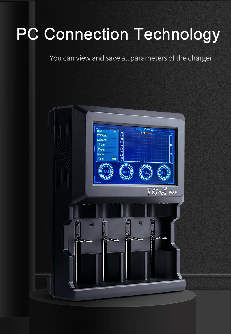Smart 12V Discharge Tester Rechargeable 4-Slot Battery Capacity Checker for AA AAA C D Size Lithium NiMH Lithium Batteries