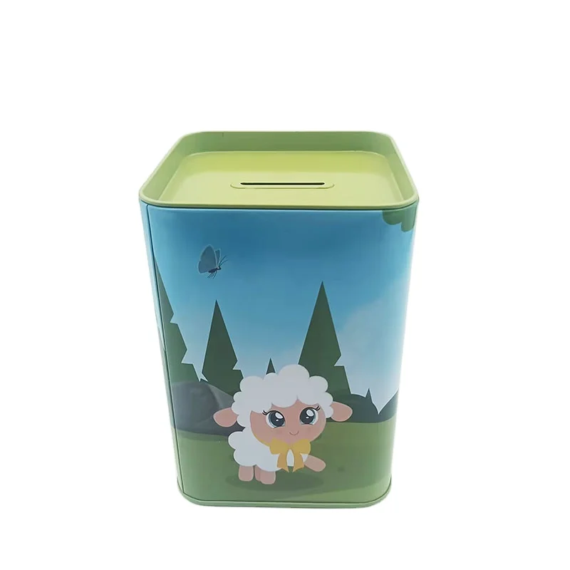 Wholesale Custom Tinplate Coin Bank Piggy Money Box Metal Can
