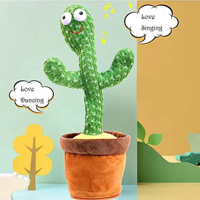 Cute Electronic Shake Talking Dance Singing Plush Doll Cactus Musical Dancing Cactus Toy