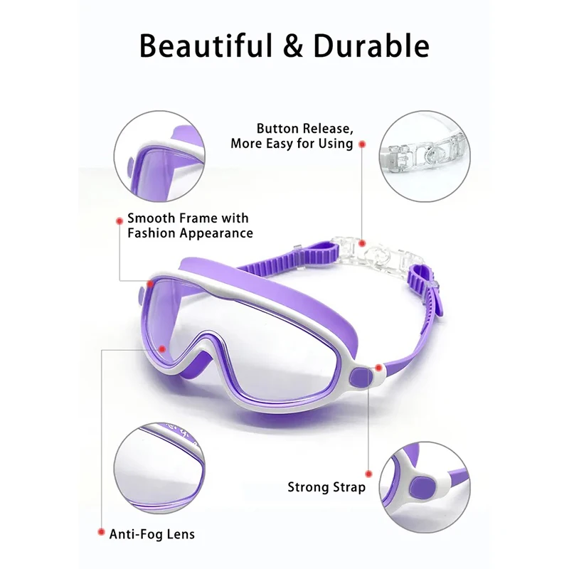 BF028 clear view comfortable wear pool water sports children swimming glasses no leaking anti fog waterproof kids swim goggles
