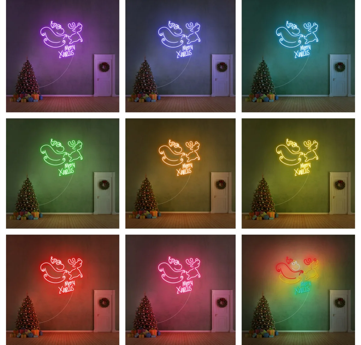 Drop Shipping No MOQ Most Popular Customized Acrylic Neon Led Advertising Sign for Christmas Decoration
