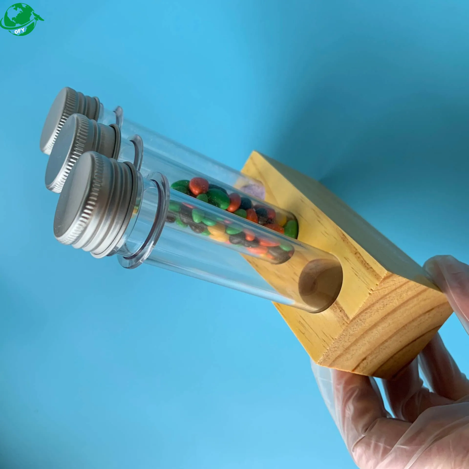 30/45/60/80/100 ml Pet plastic tube bottle with aluminum screw cap for powder facial mask data line packaging