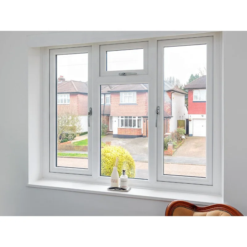 NUOXIN Waterproof Pvc Double Glass Casement Window Plastic Patio French Casement Swing UPVC Window