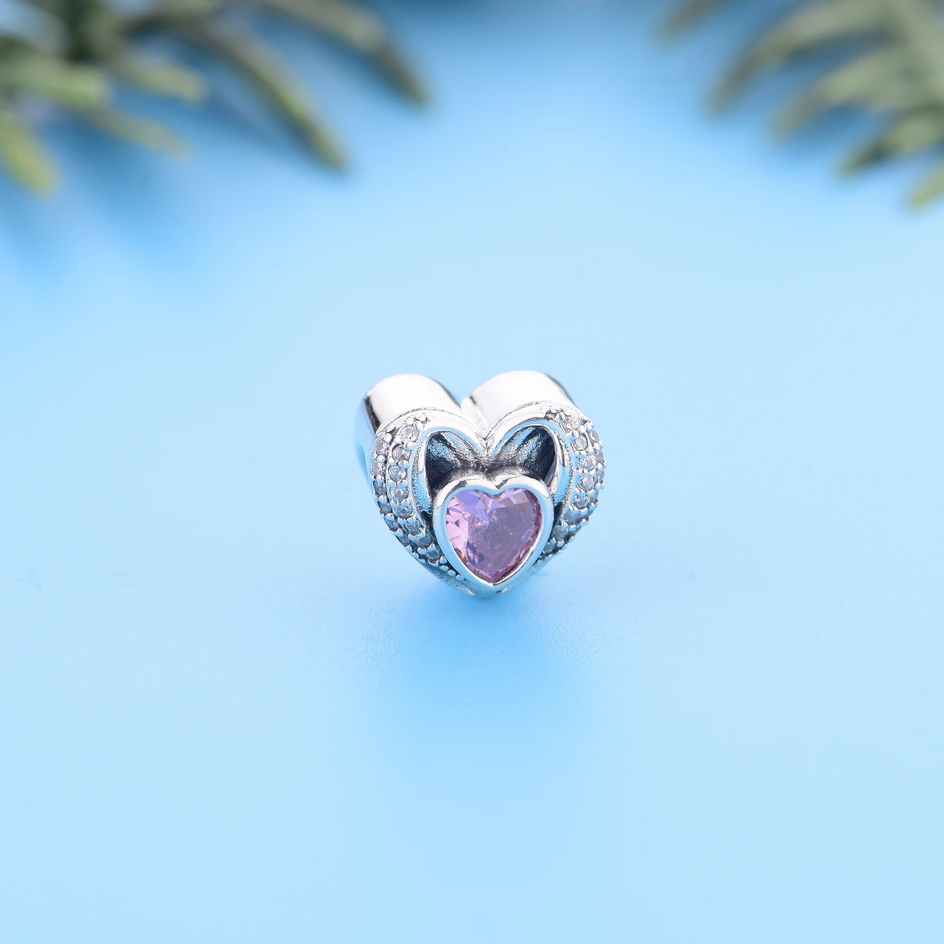 Fit Original Pan Charms Bracelet 925 Sterling Silver Blue Pink A Piece of My Heart Is In Heaven Bead For Women Jewelry Making