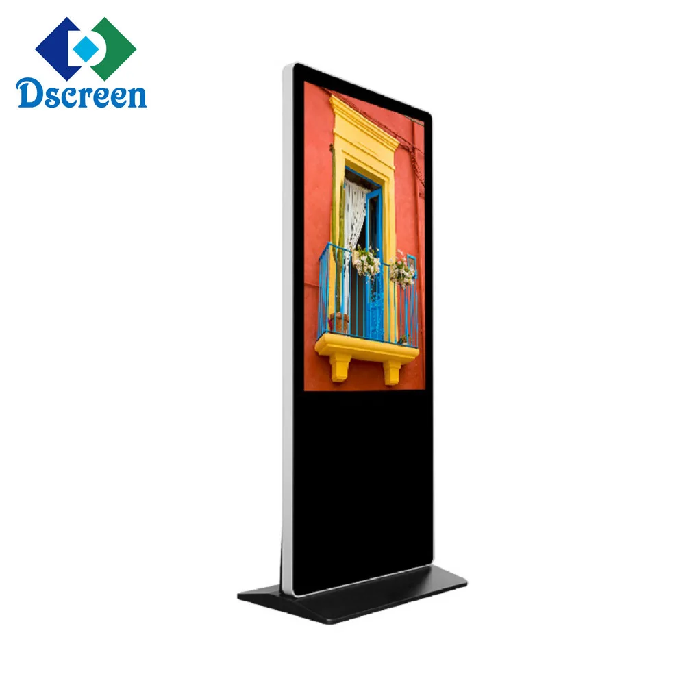 43 55 Inch Indoor Floor Stand LCD Touch Screen Display Advertising Playing Equipment Digital Signage Totem