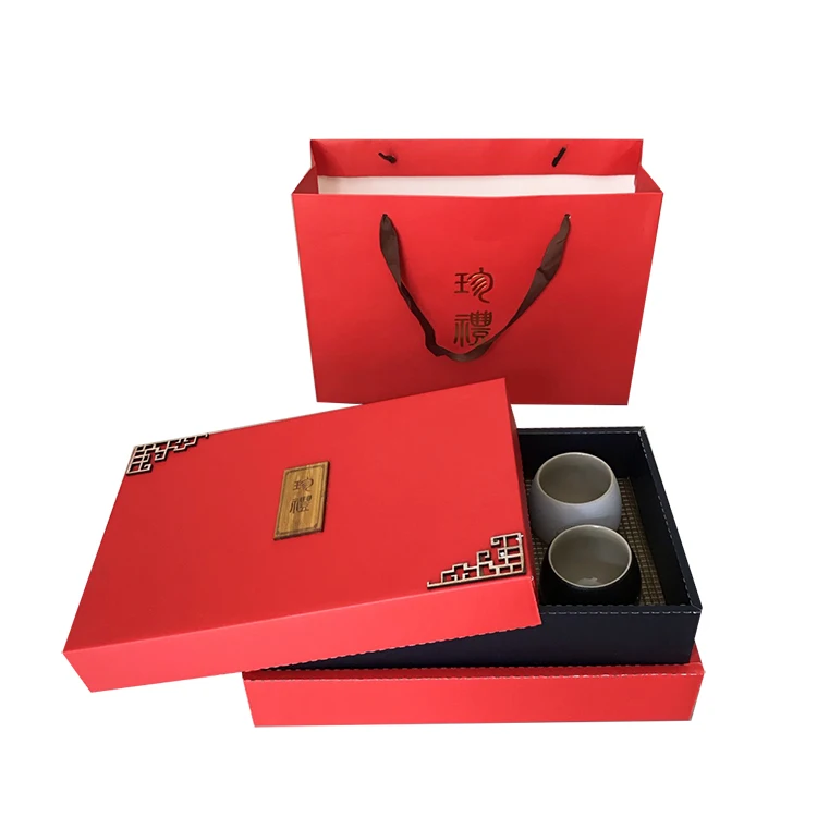 
TOSUN Custom Red Gift Box Corrugated Paper Boxes for Tea Cup Ceramic cup and Image Cup Ceramic Mug Box 