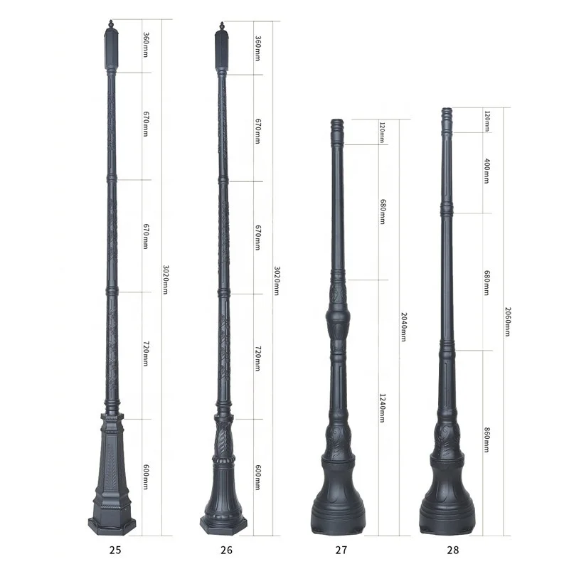 3m removable solar garden light pole easy install easy transport street light post