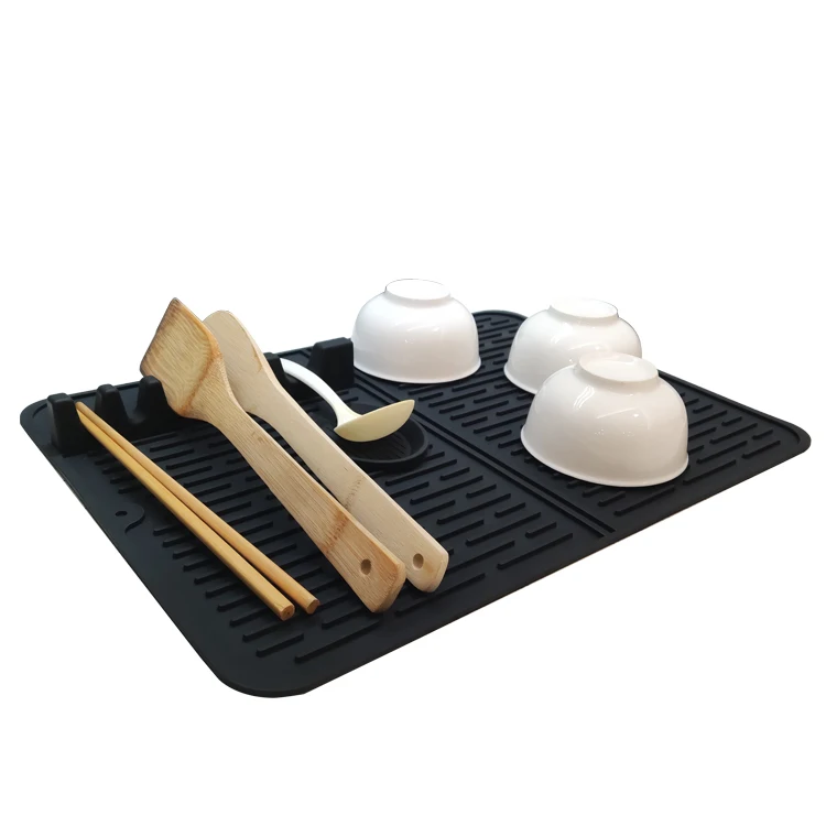 GOURMAID Hot Sales Silicone Draining Mat Silicone Placemat Dish Drying Mat