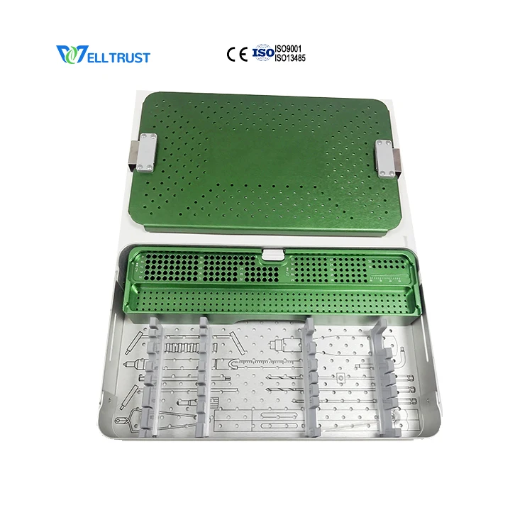 Hotselling Basic Orthopedic Surgery Instruments Kit Bone Implant Sterilizing Locking Screw Medical Sterilization Box