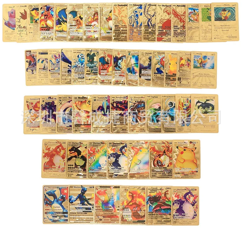 Black Golden  Sleeves Poke mon Cards Charizard Poke mon Trading Cards Game Gold 1st First Edition New Trading Playing Cards Game