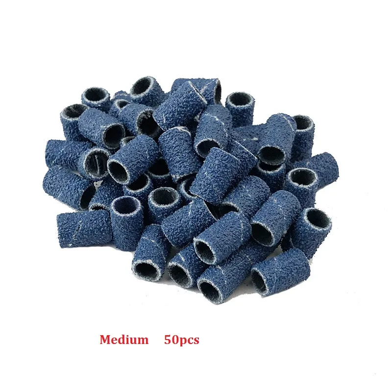 Nail Sanding bands Ring Paper sanding bands for Nail Drill Bits  E-file Drill Head 80 120 180 240 Zebra blue Manicure Pedicure T