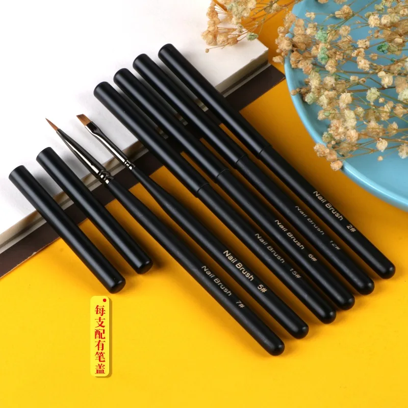 Custom logo 16pcs Nail salon professional Japanese nail pen set Uv Gel Nail Art Builder Flat Crystal Painting Engle liner brush