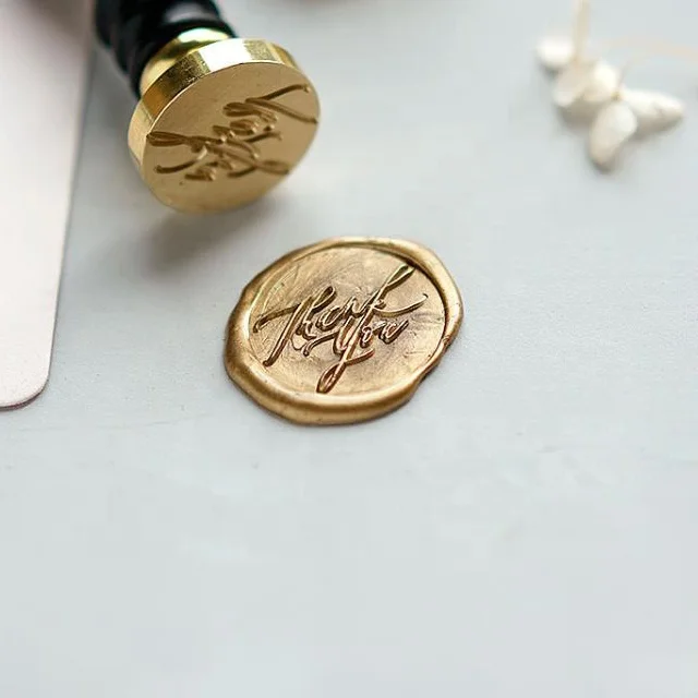 Customized Logo Design Embossing Dry Seal Stamp Set Vintage Metal Copper Wax Seal with Ink and Rubber for Wedding Office Use