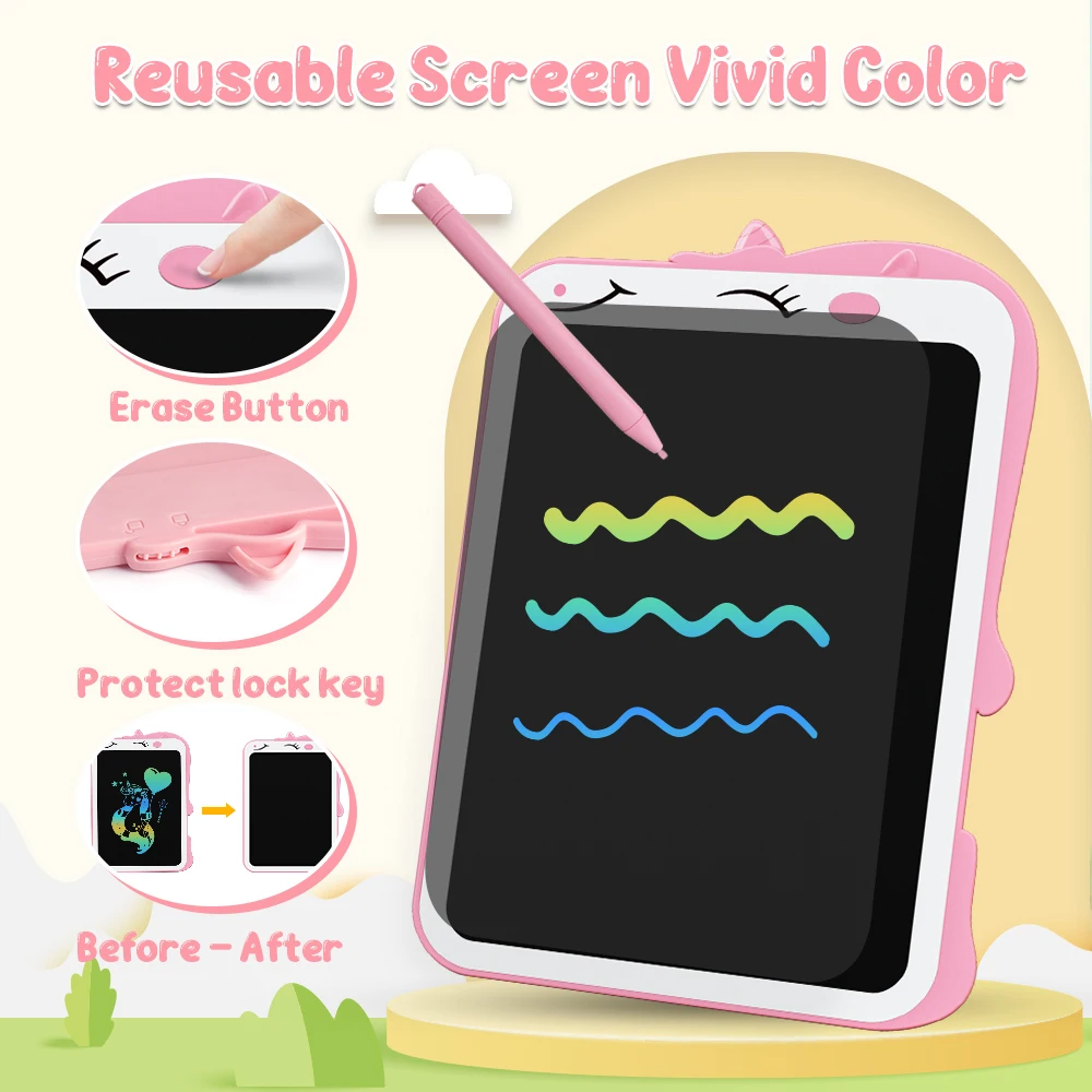 Magnetic for Doodle Drawing Board Kids Toy Pad LCD Writing Tablet Graphics Paint Diy