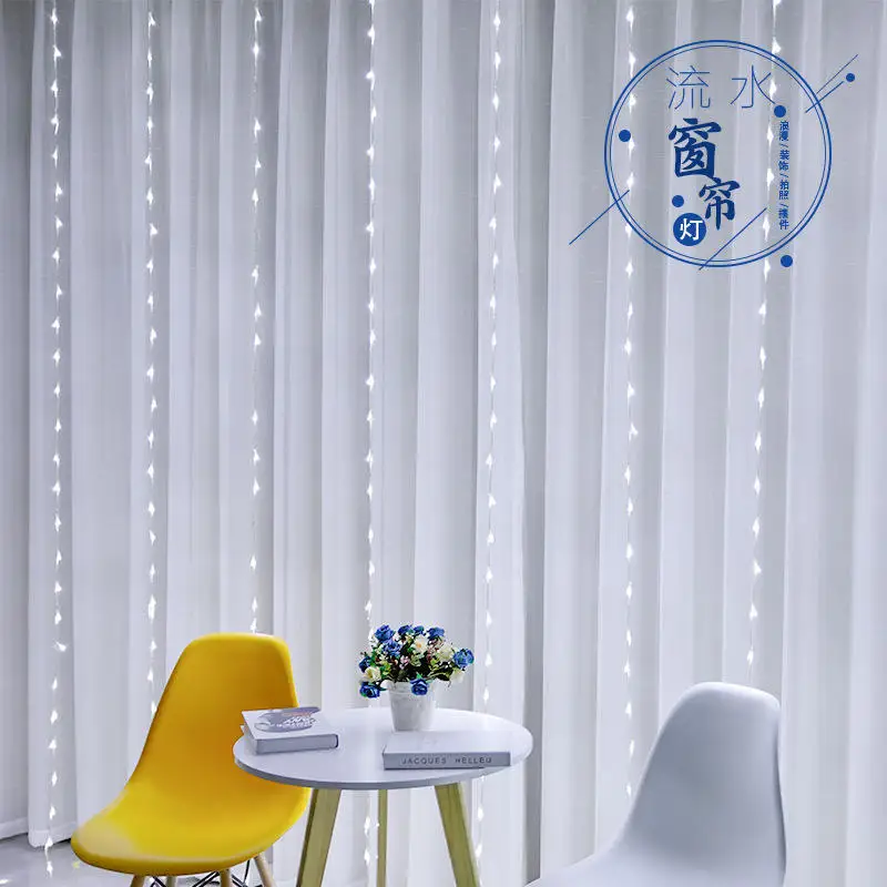 Wholesale Flashing Waterfall LED Curtain String Lights Christmas Fairy Tale Garden Lights Outdoor Home Curtains Wedding Bars 80