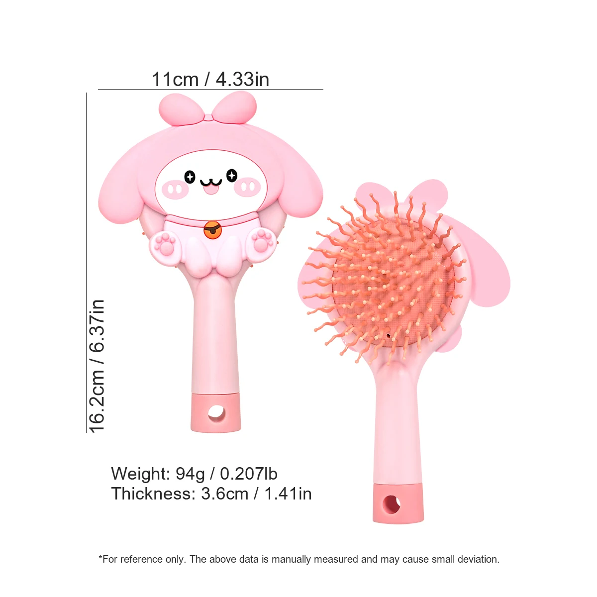Glitter Comb Hairbrush Animal Cartoon Dry & Wet Hair Brush Deatangle Rubber Brush For Children