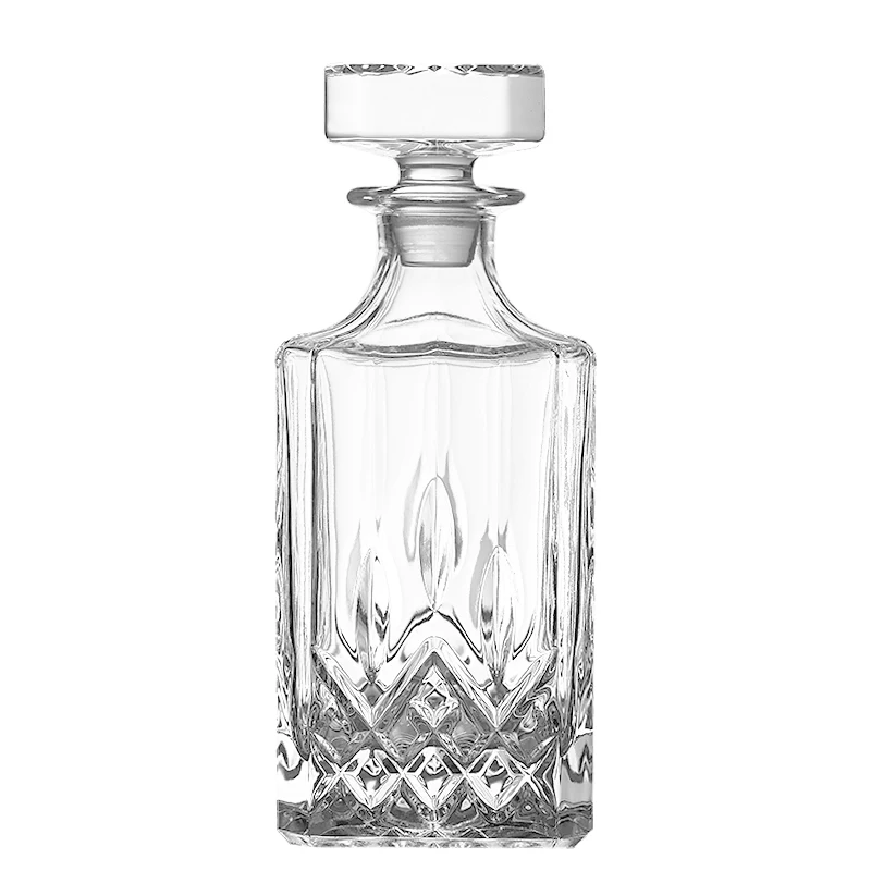 750ML Factory Hot Selling Crystal Glass Wine Bottle Giftbox Vodka Liquor Whisky Decanter