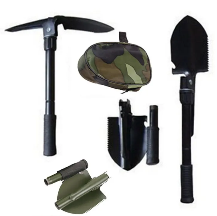 outdoor camping multifunction army folding carbon steel military shovel