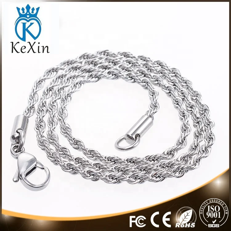 Wholesale 316L Stainless Steel Rope Chain Necklace 20K Yellow Gold Filled Twist Chain for Men woman