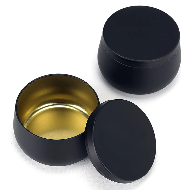 Empty Candle Holder Container 4 Oz Black Candle Jars with Lid Bulk for Candle Line Gift  Storing Spice Candy