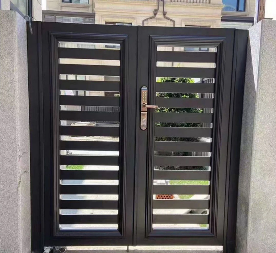 designs simple swing driveway security exterior double courtyard outdoor villa farm garden modern house aluminum fence gate