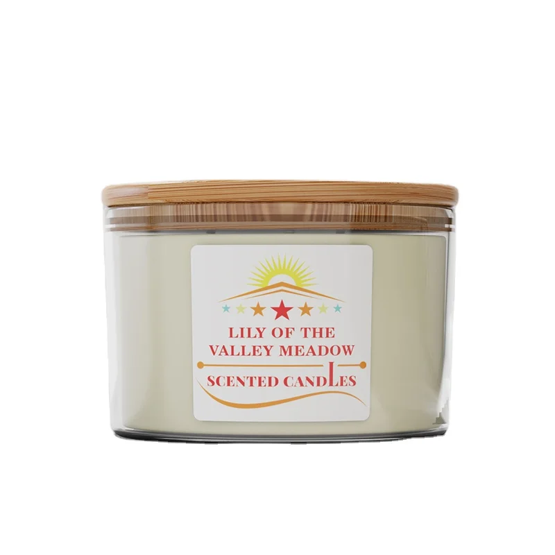 A06PZM Supplier Polished Glass Scented Candles Jar Matt Inner OEM ODM with Bamboo Lid for Office Use and Home Decor