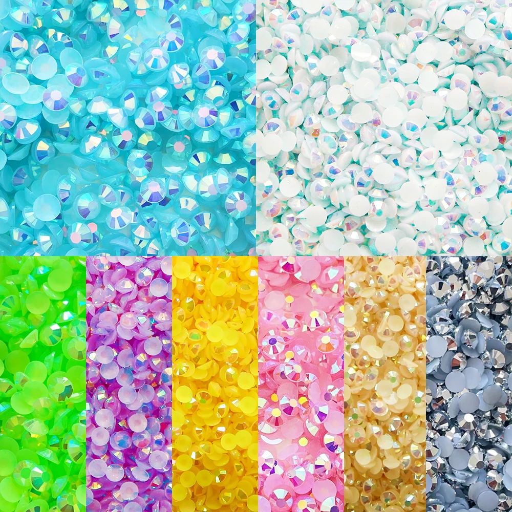 Yantuo Rhinestones Crystal AB Resin Non Hot Fix Strass Flatback Wholesale 6mm Stones Jelly Pink High Grade Jelly Shoes 2 Bags