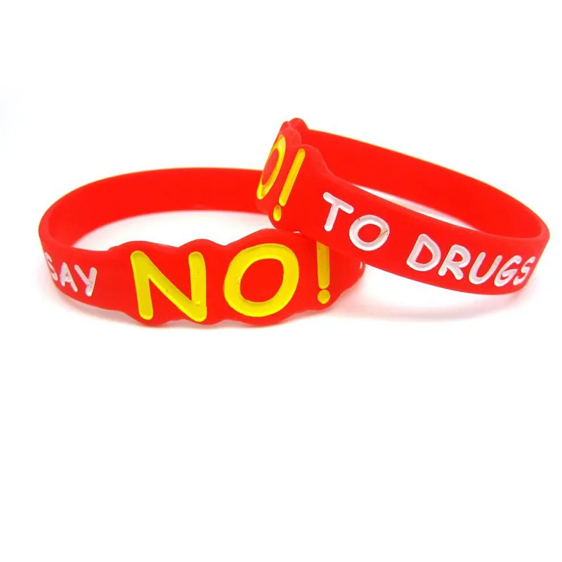 custom shape silicone rubber bracelet debossed filled colors silicone wrist bands cheap price