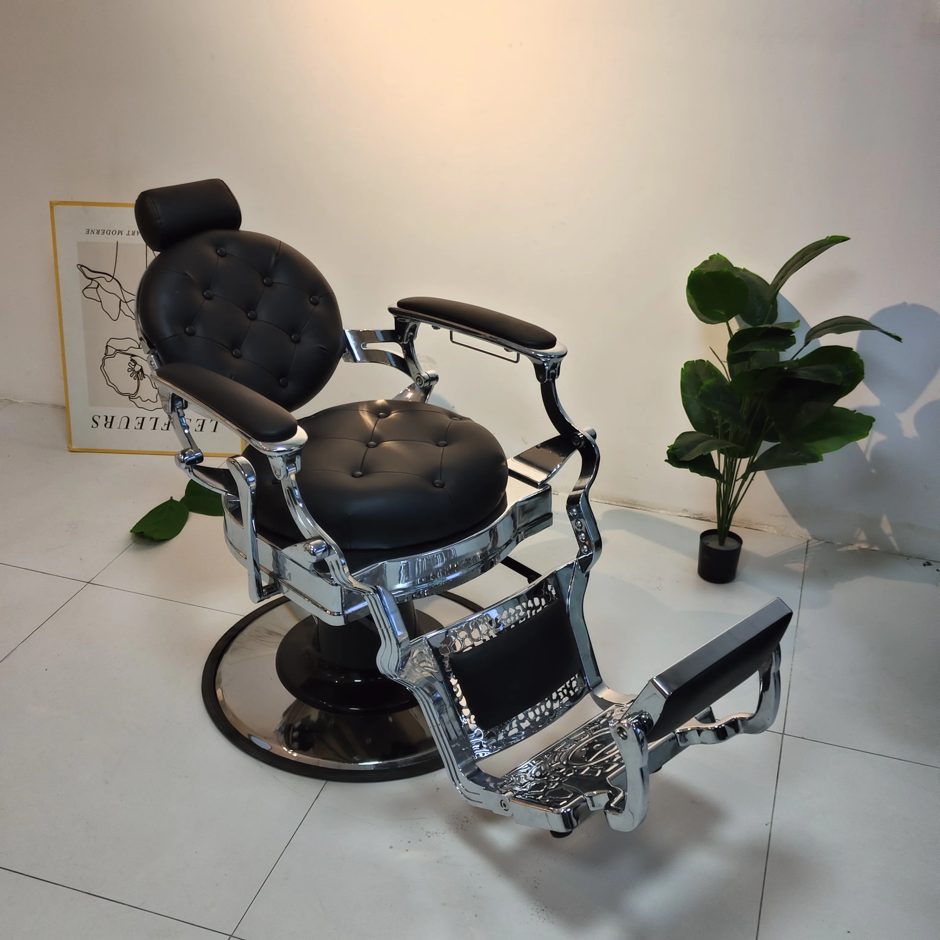 Wholesale Silla de corte de pelo Frame Profession Saloon Classic Barber Chair Frame vintage Styling Chair Salon Furniture