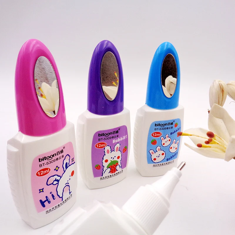 Симпатичная Экологически чистая корректирующая жидкость с зеркалом для офиса и студентов, изготовлена из прочных пластиковых канцелярских принадлежностей