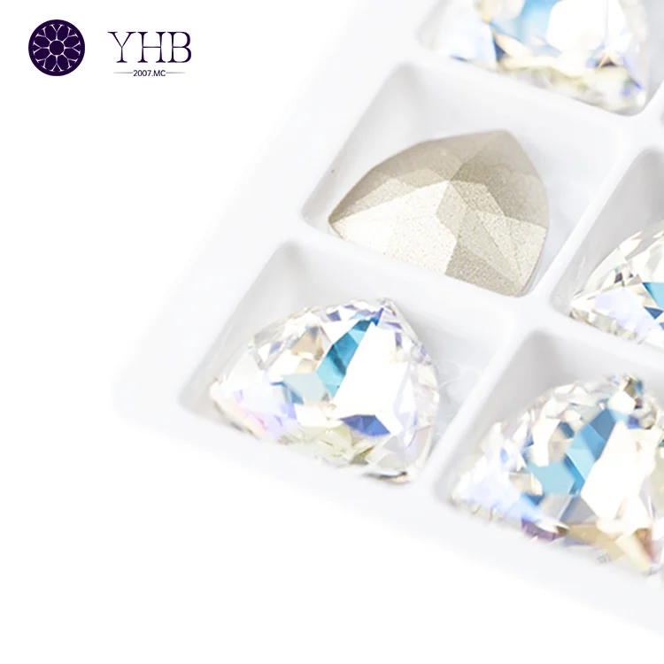 New Fashion Design Simple Personality Diamond Stone Flat Back Rhinestones White Glass 12mm 24mm Fancy Rhinestone