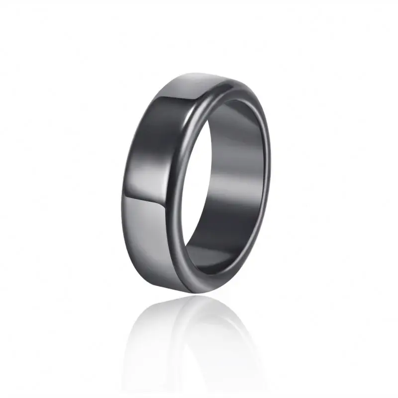 Best-Selling Men Hip-Hop Fashion Simple Couple Ring Magnetic Black Stone Ring Men Hematite Ring