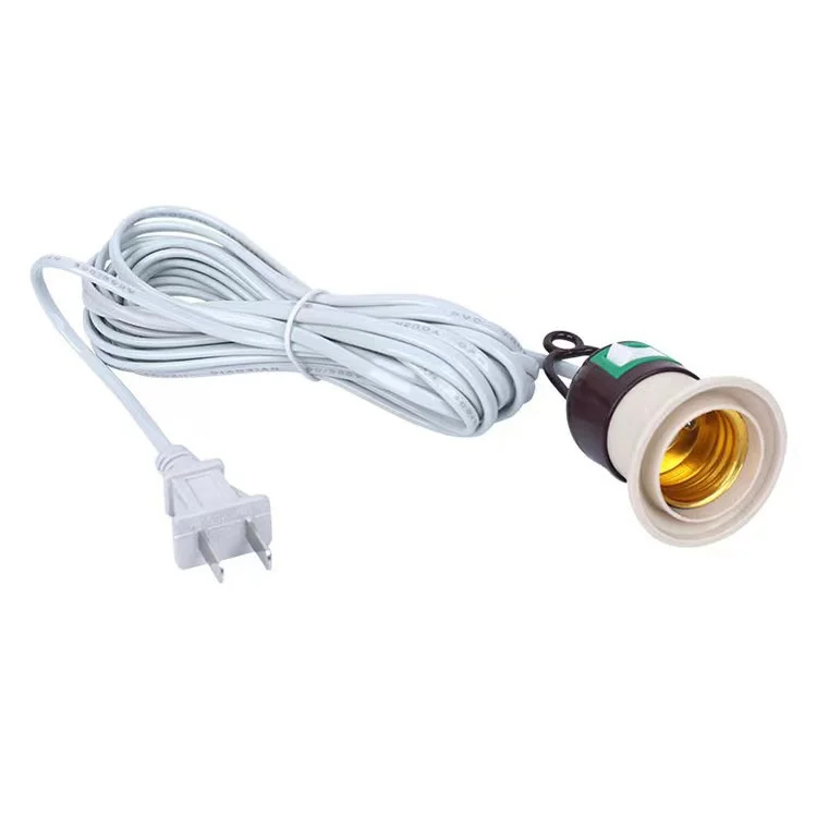 E26 E27 Wire Lamp Holder With On/off Switch EU US UK AU 2pin Plug