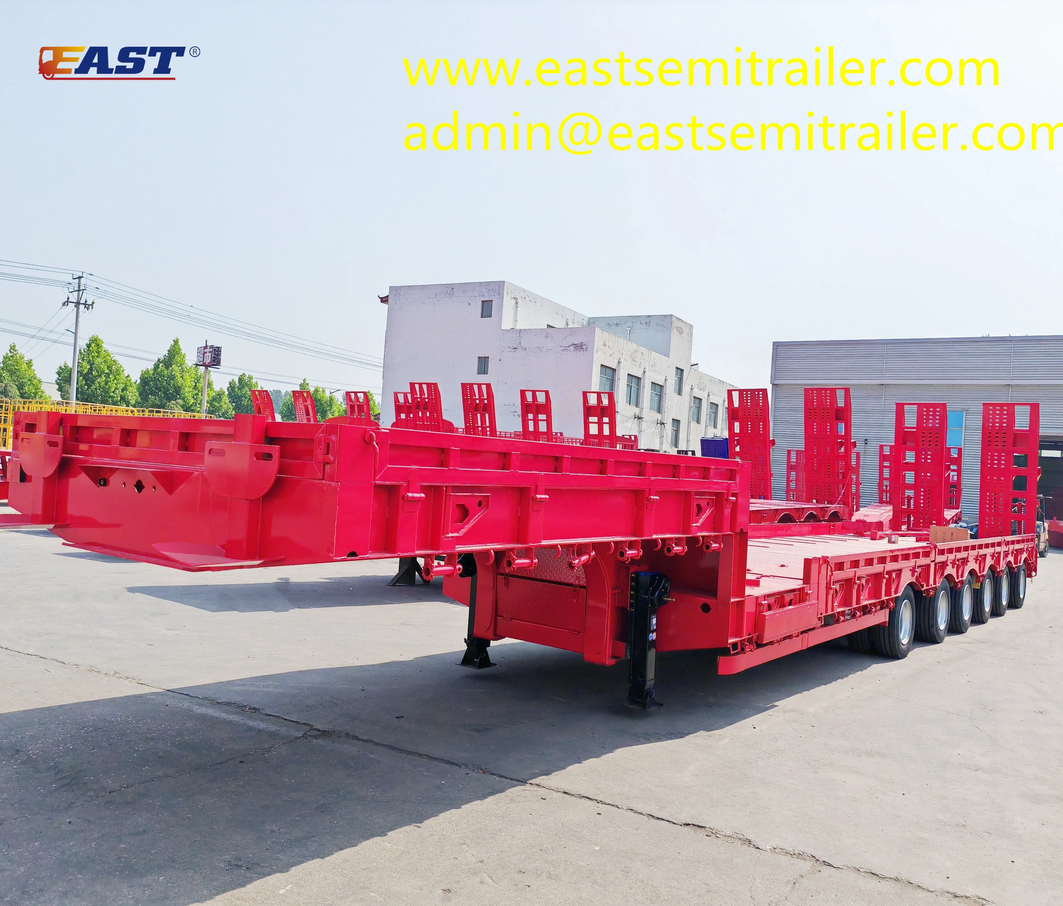 EAST 6 axle Low Bed Truck Trailer for sale lowboy trailer price