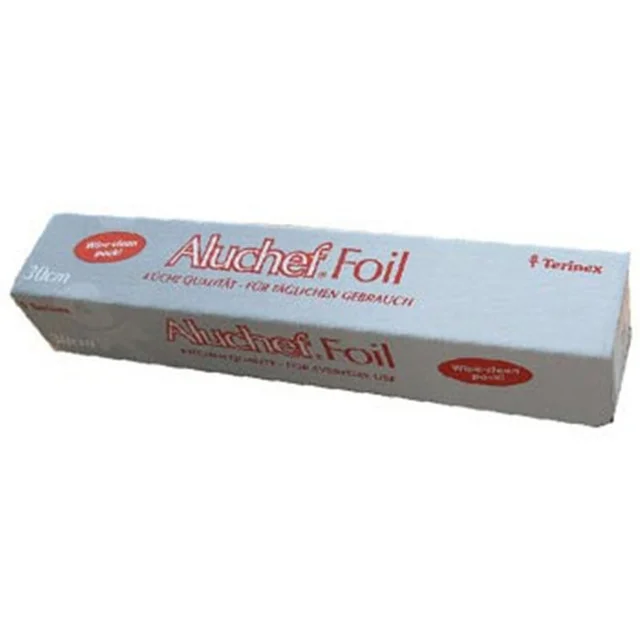 Heavy Duty 18 Microns Non-Stick Aluminum Foil Wrap 300mm X 150m Tin
