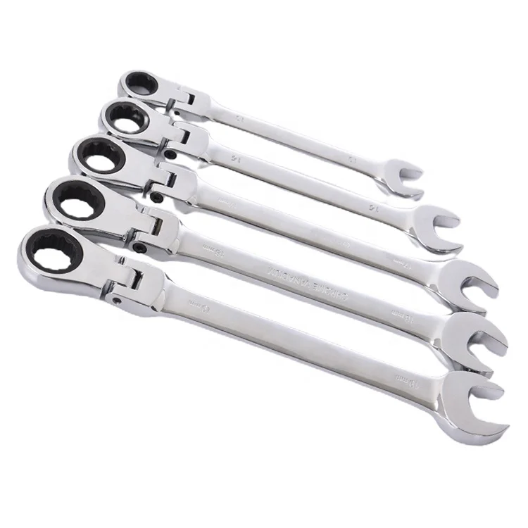 Universal Flexible Reversible Head 6~19 mm Torque Wrench 2 Ends Ring Spanner Auto Repair Tools OEM Customizable Metric