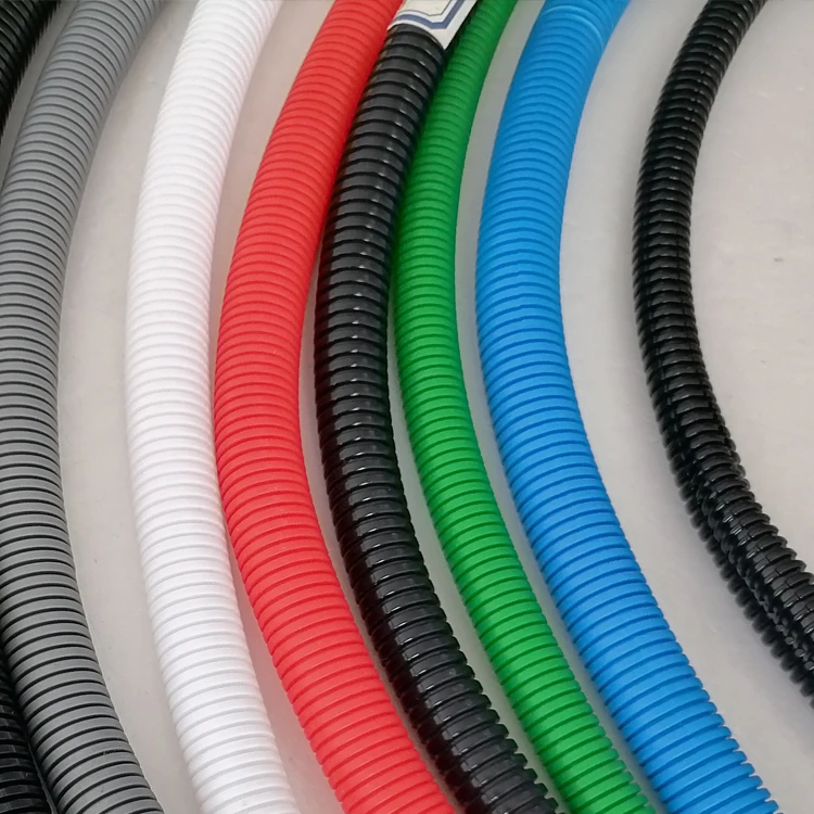 Fire Resistant Cable Sleeve Flexible Conduit PP Corrugated Pipe For Car Wire Harness Casing