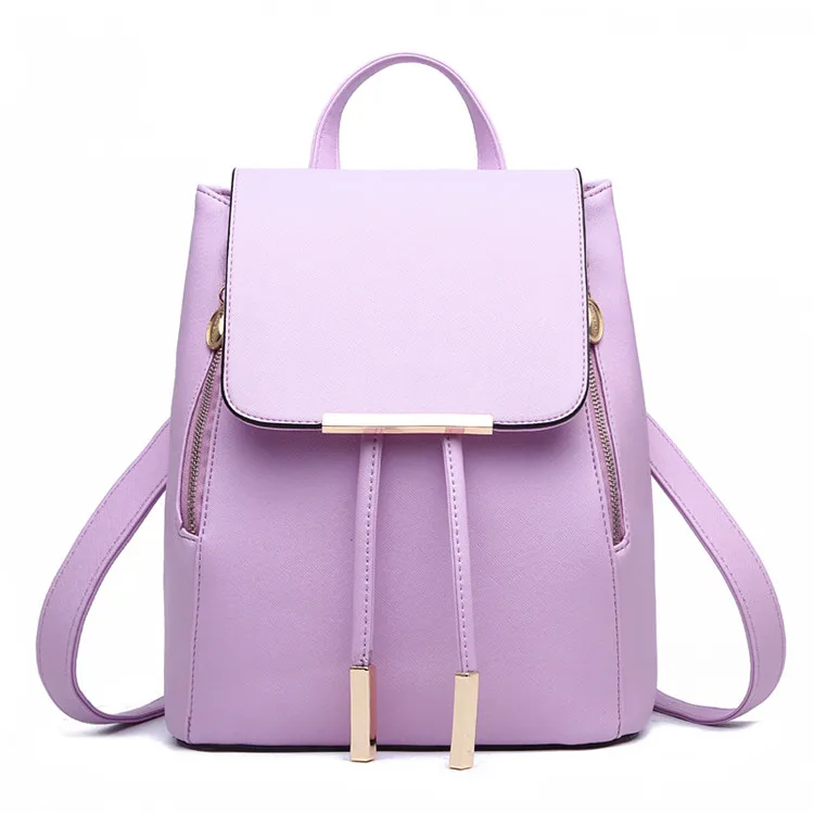China Supplier Hot Sale Fashion Cute Women Bags High Quality 11 Colors PU Leather School Bags Girls Backpack
