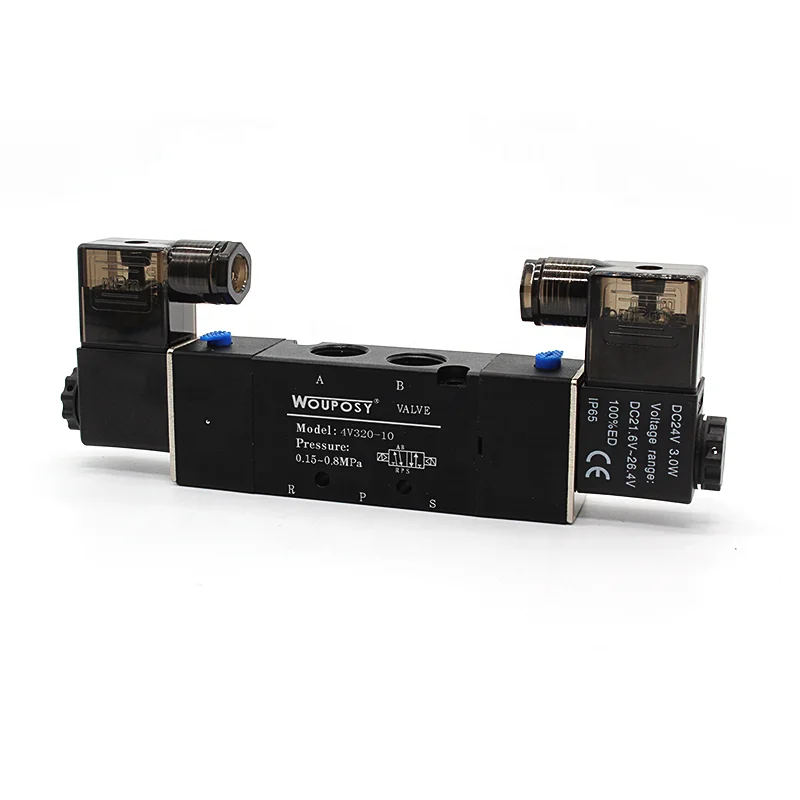 Double head cylinder reversing valve 4v220-08 pneumatic accessories solenoid valve