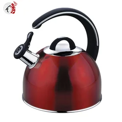 Realwin Kitchen Coffee Gas Stove Metal Customized Stainless Steel Whistling Tea Kettle With Marble Coating Handle