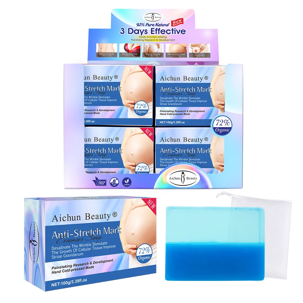 Hot Selling  Organic 72% Natural Vegan Soap Anti-Stretch Mark 3 Days Effective Bar Soap For Body Care