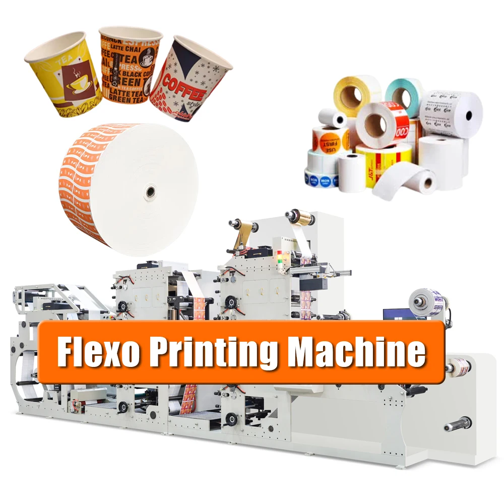 3 Color Flexo Printing Machine Paper Cup Flexo Printing Machine Full Automatic Flexographic Printer For Labels