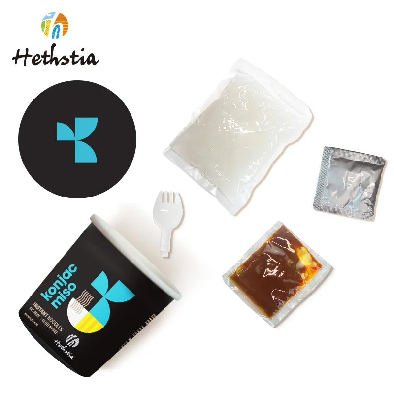 Miso Flavor Noodle Japanese Cuisine Savory Umami Shirataki Noodle Ready To Eat Instant Konjac Cup Noodles