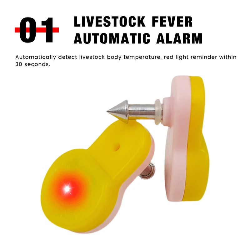 500 Pcs Sheep Temperature Sensing Ear Tag Animal Earmark Automatic Fever Measurement Cattle Fever Heating Ear Label Farm Marker