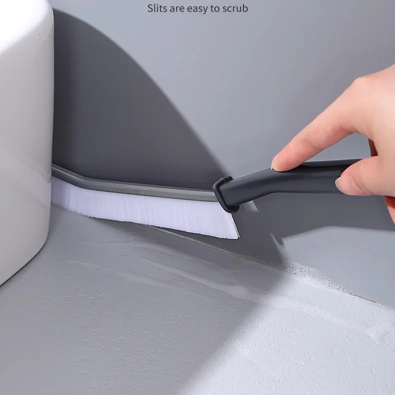 New Multifunctional Hard Bristle and Plastic Window Cleaner gadget Crevice Cleaning Brush  for Window Gap Cleaning