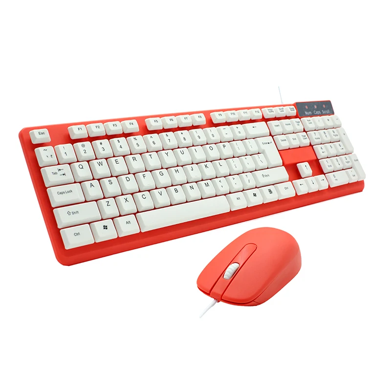 New Trends Beautiful Colors USB office business wired keyboard and mouse kit combo set teclado clavier for PC