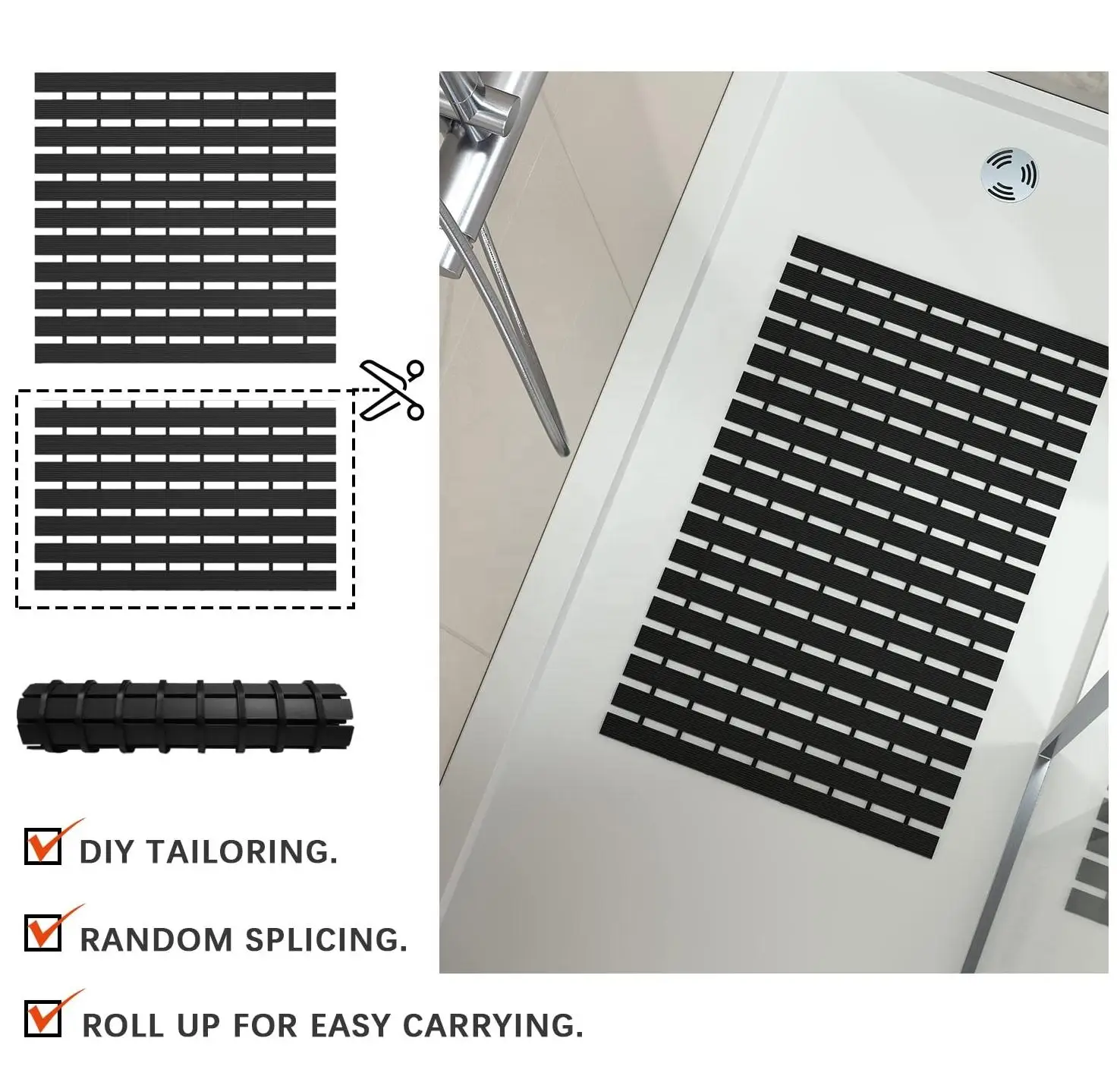 Clean Power 2023 New Fashion Factory Custom PVC Non-slip Bathtub Rugs with Holes Bath Mat